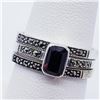 Image 3 : Silver Garnet Marcasite Set Of Three Ring (~weight 5g), Suggested Retail Value $240 (Estimated Selli