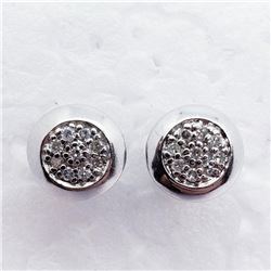 Silver 16 Diamond Stud(0.16ct) Earrings (~weight 1.8g), Suggested Retail Value $500 (Estimated Selli