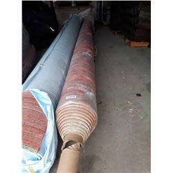 Roll of Broadloom commercial carpet, red ( sold per square yard x bid amount). 26 square yards