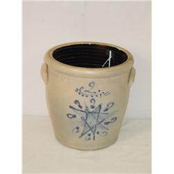 2 GAL. C.W. BRAUN BUFFALO NY CREAM CROCK W/ LARGE