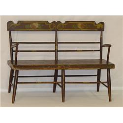 2 FT. 19TH CENT. PA STYLE DOLLS SETTEE W/ SHAPED 