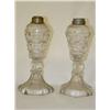 Image 1 : PR. 8 3/4 NEW ENGLAND GLASS CLEAR OIL LAMPS-THREE