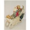 Image 1 : 12 PAPIER MACHE SLEIGH W/ SANTA & CHRISTMAS TREES