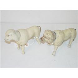 LOT (2) SCHOENHUT PAINTED WOODEN POODLES - BOTH H