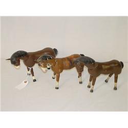 LOT (3) SCHOENHUT PAINTED WOODEN HORSES: ALL (3) 