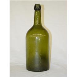 LIGHT GREEN CYLINDER DEMI-JOHN W/ SMOOTH BASE & A