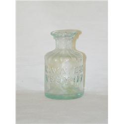 E. WATERS TROY NY INK-AQUA W/ OPEN PONTIL & APPLI