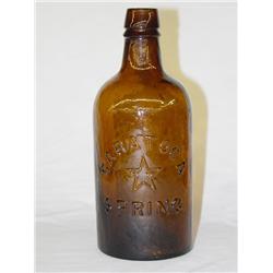 7 1/2 SARATOGA STAR SPRING WATER BOTTLE-AMBER, PI