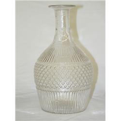 CLEAR BLOWN 3-MOLD DECANTER G2-18 - OPEN PONTIL, 