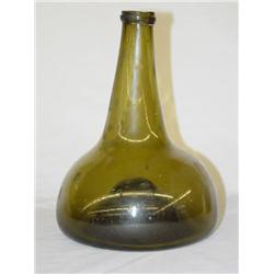 DUTCH ONION STYLE BOTTLE-OLIVE GREEN W/ OPEN PONT
