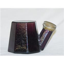 AMETHYST 8 SIDED TEA KETTLE INK (2 H) W/ BRASS CA