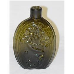 CORNUCOPIA & URN 1/2 PINT FLASK G3-8 - DEEP OLIVE
