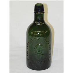 7 7/8 EMERALD GREEN WASHINGTON SPRING CO. BOTTLE,