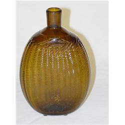 6 1/2 MIDWEST BROKEN SWIRL FLASK W/ 30 RIBS-LIGHT