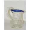Image 1 : 3 3/4 PATTERN MOLDED CREAMER W/ APPLIED BLUE RING