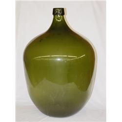 LARGE GREEN DEMI-JOHN - SMOOTH BASE (24 H X 15DIA