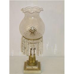 18 1/2 ASTRAL LAMP W/ CUT & FROSTED SHADE, CUT FO