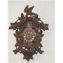 24 BLACK FOREST CARVED CUCKOO CLOCK CASE W/ BIRD, 