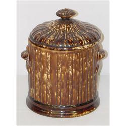 BENNINGTON FLINT ENAMEL GLAZED BARREL FORM HUMIDO