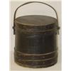 Image 1 : 9 1/2 PAINTED WOODEN BANDED FIRKIN W/ LID & SWING