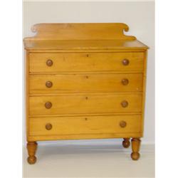 37 1/2 COUNTRY SHERATON PINE 4 DRAWER CHEST W/ SC