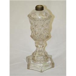 11 1/2 CLEAR FLINT GLASS DECANTER W/ STOPPER - CH