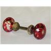 Image 1 : PR. CUT OVERLAY DOOR KNOBS-CRANBERRY CUT TO CLEAR