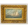 Image 1 : OIL ON CANVAS OF A 2 MASTED SCHOONER RACING TOWAR