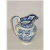 Image 1 : 9 1/4 BLUE & WHITE STAFFORDSHIRE PITCHER-BOSTON S