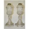 Image 1 : PR. 9 SANDWICH CLEAR OIL LAMPS-FLUTED & DIAMOND P