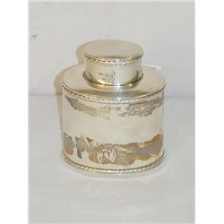 3 3/4 ENGLISH SILVER TEA CADDY-SHEFFIELD ATKINS B