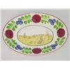 Image 1 : 14 1/2 OVAL STICKSPATTER RABBIT WARE PLATTER - GO