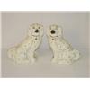 Image 1 : PR. 9 1/2 STAFFORDSHIRE WHITE SPANIELS W/ GOLD DE