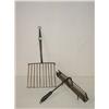 Image 1 : (2) EARLY PCS. WROUGHT IRON: (1) FIREPLACE BROILE