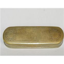 18TH CENT. DUTCH TOBACCO BOX W/ CRUCIFIXION SCENE
