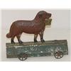 Image 1 : EARLY 7 PAINTED TIN SAINT BERNARD W/ CASK PULL TO