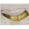 Image 1 : 12 1/2 SCRIMSHAWED POWDER HORN W/ SAILING SHIP & 