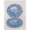 Image 1 : LOT (2) PCS. BLUE & WHITE STAFFORDSHIRE: (1) 9 3/