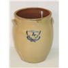 Image 1 : 4 GAL. PORTER OVOID CROCK W/ SMALL COBALT DECORAT