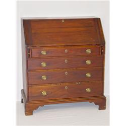 38 MAPLE CHIPPENDALE SLANT FRONT DESK W/ ARCHITEC