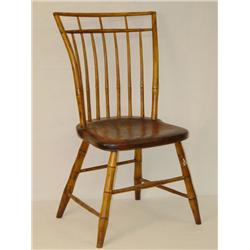 19TH CENT. BIRDCAGE WINDSOR SIDE CHAIR W/ PLANK S