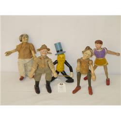 LOT (5) SCHOENHUT PAINTED WOODEN CIRCUS FIGURES I