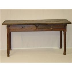 18TH CENT. CONTINENTAL OAK 2 DRAWER KITCHEN TABLE