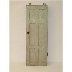 PRIMITIVE RAISED PANEL HANGING PINE WALL CUPBOARD