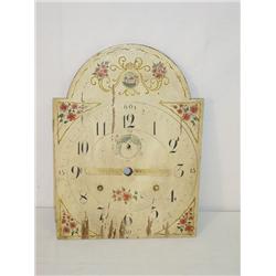 16 1/4 PAINTED WOODEN TALL CASE CLOCK FACE W/ VIG