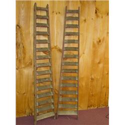 PR. 77 EARLY PAINTED WOODEN LIBRARY OR LOFT STEPS