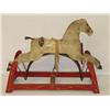 Image 1 : 19TH CENT. PAINT DECORATED ROCKING HOBBY HORSE ON