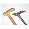 Image 1 : (2) FOLK ART CARVED CANES: (1) 34 W/ CARVED ALLIG
