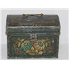Image 1 : 9 1/2 19TH CENT. TOLEWARE DOME TOP DOCUMENT BOX W
