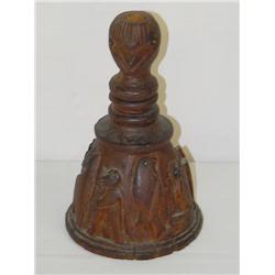 8 1/2 WOODEN FIGURAL ETHNIC CARVING W/ BIRDS, PEO